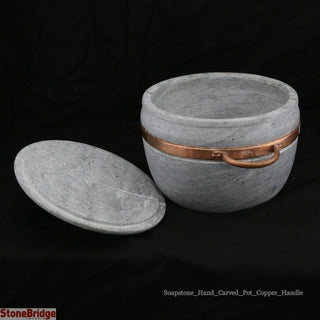 Soapstone Pot with Lid Large - 4L - 8 1/2" by 4 1/2"    from Stonebridge Imports