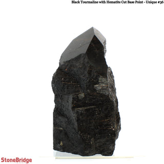 Black Tourmaline & Hematite Cut Base, Polished Point U#36    from Stonebridge Imports