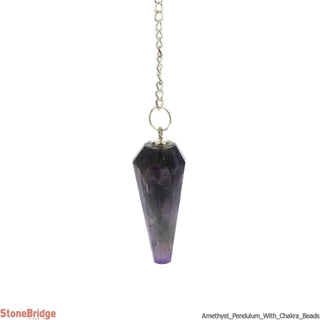 Amethyst Pendulum With Chakra Stones On Chain    from Stonebridge Imports