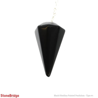 Obsidian Black Pendulum 6 Facets & Ring    from Stonebridge Imports