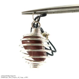 Red Jasper Tumbled Cage Necklace    from Stonebridge Imports