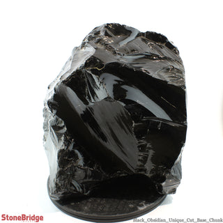 Obsidian Black Boulder Cut-Base U#67 - 15 3/4"    from Stonebridge Imports