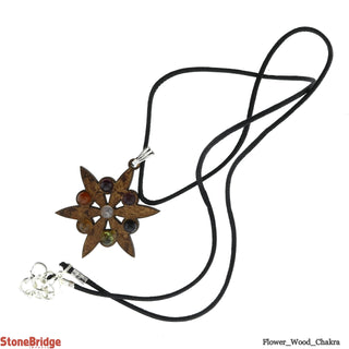 Flower Wood Chakra Necklace - 1 1/2"    from Stonebridge Imports