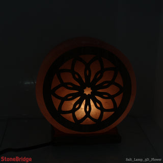 Himalayan Salt Lamp - 3D Wood Design - Flower    from Stonebridge Imports