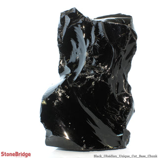 Obsidian Black Boulder Cut-Base U#53 - 17"    from Stonebridge Imports