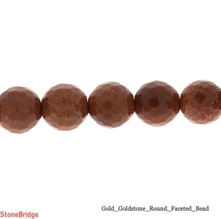 Goldstone Faceted - Round Strand 15" - 8mm    from Stonebridge Imports
