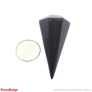 Goldstone Blue Pendulum 6 Facets & Bead    from Stonebridge Imports