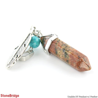 Unakite Double Terminated Feather Pendant    from Stonebridge Imports